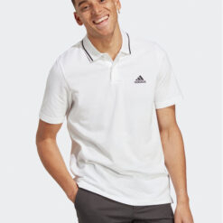 Essentials Piqué Small Logo Polo Shirt - White  IC9315 https://mastersportdz.com