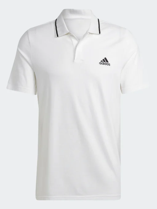 Essentials Piqué Small Logo Polo Shirt - White IC9315 https://mastersportdz.com original Algerie DZ