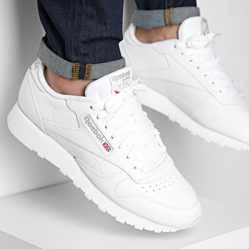 Baskets en cuir véritable - Classic Leather Footwear White Pure Grey 3 GY0953 https://mastersportdz.com original Algerie DZ